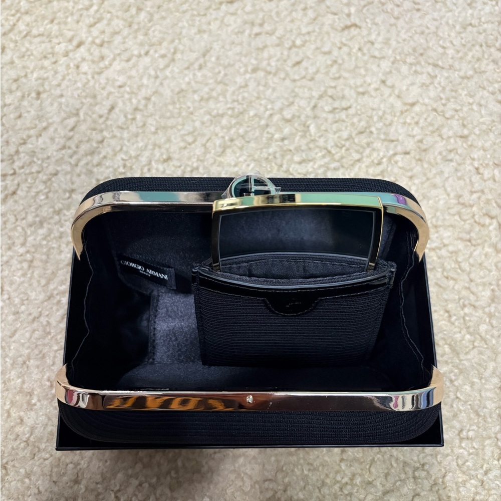 Giorgio Armani Textured Black Evening Bag - Picture 3 of 5